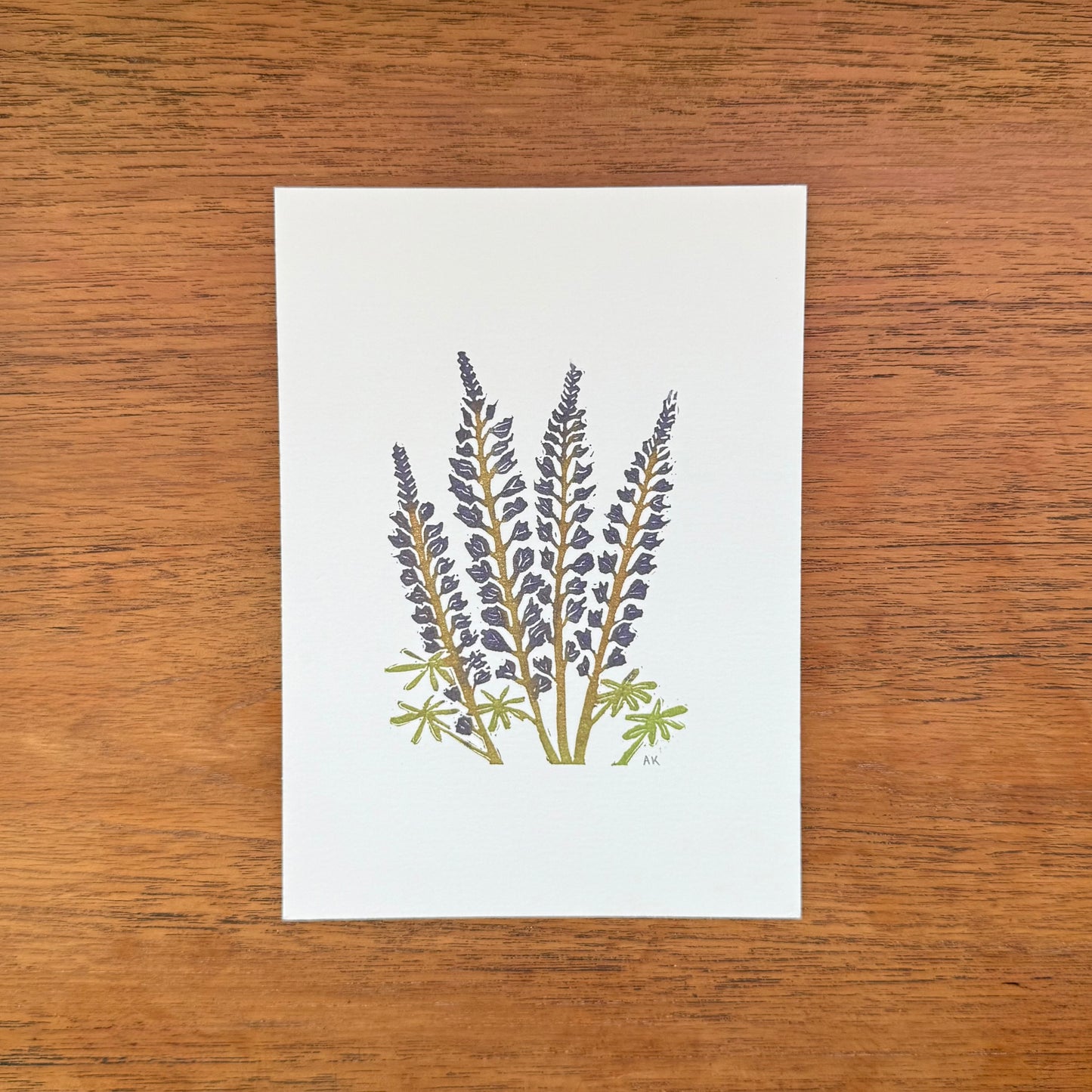 Lupine - Original Linocut Print