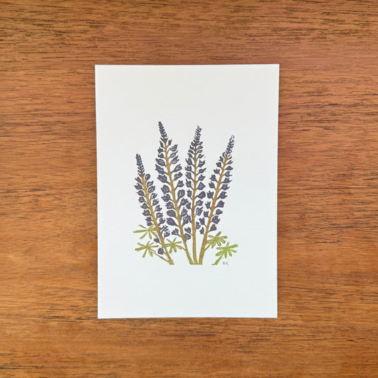 Lupine - Original Linocut Print
