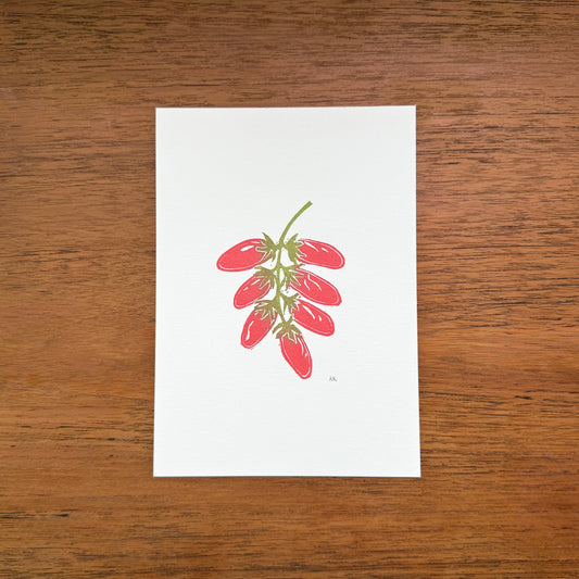 San Marzano Tomatoes - Original Linocut Print