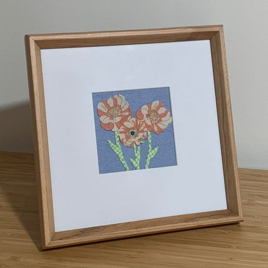 Textile Art: Pink Flowers