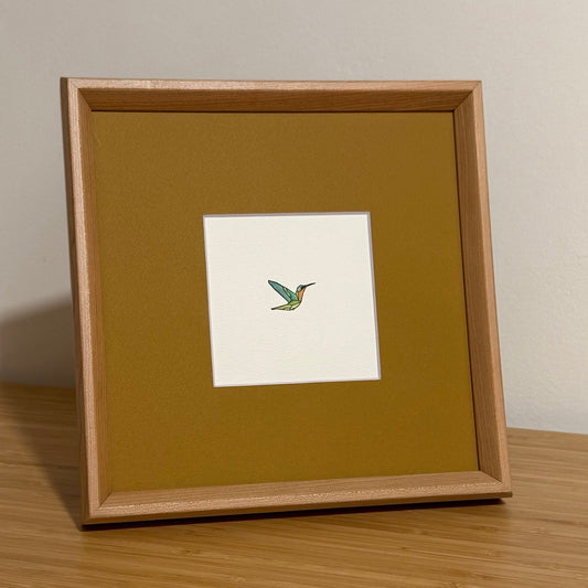 Hand-Stamped Art:  Hummingbird Watercolor
