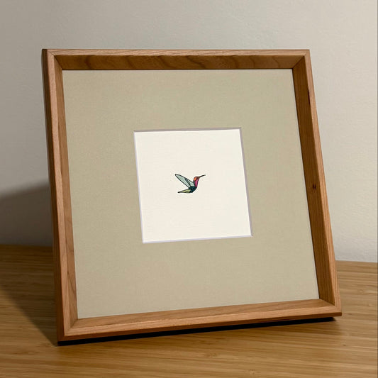 Hand-Stamped Art:  Hummingbird Watercolor