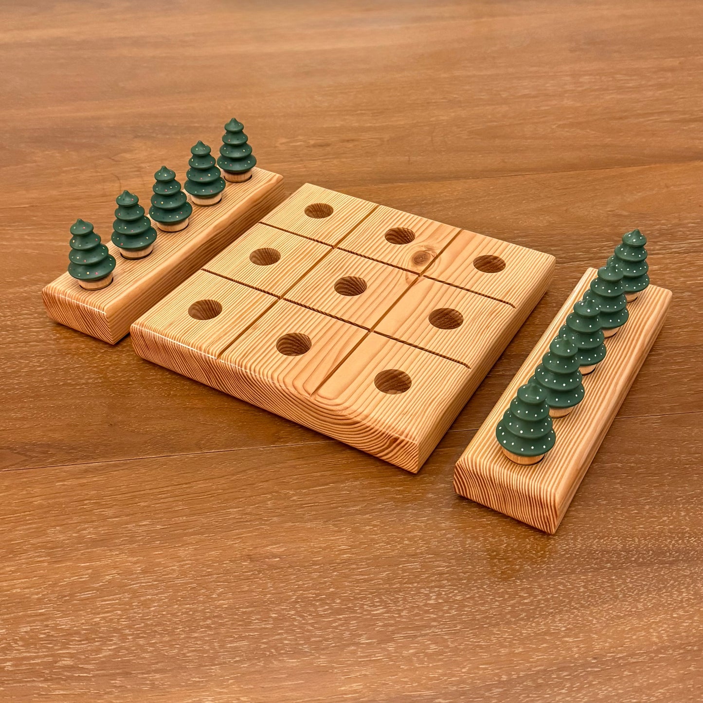 Large Douglas Fir Tic-Tac-Toe Board with Christmas Trees