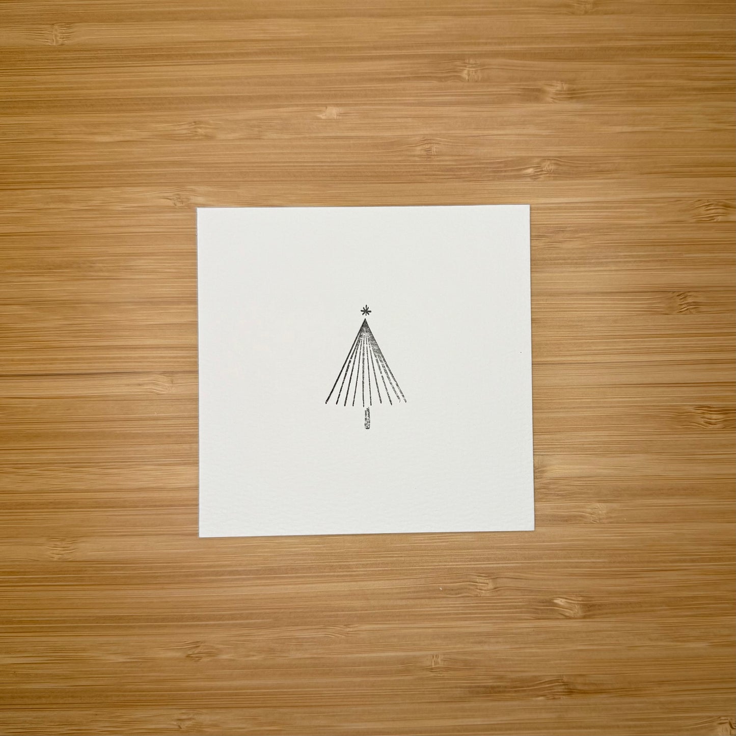 4x 4 Unframed Hand-Stamped Art:  Holiday Tree