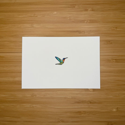 4 x 6 Unframed Hand-Stamped Art:  Hummingbird