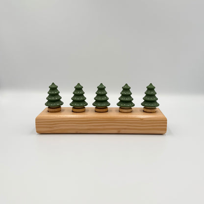 Large Douglas Fir Tic-Tac-Toe Board with Christmas Trees
