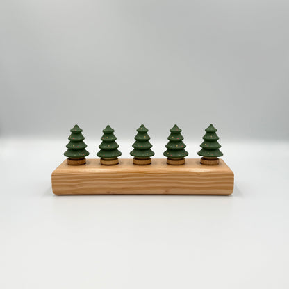 Large Douglas Fir Tic-Tac-Toe Board with Christmas Trees