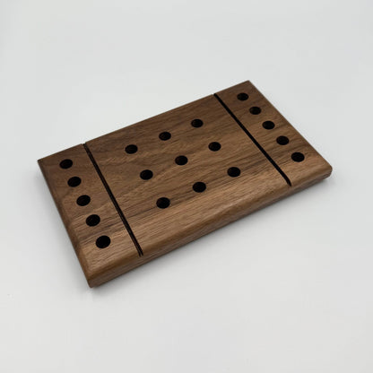 Walnut wood tic tac toe board game 