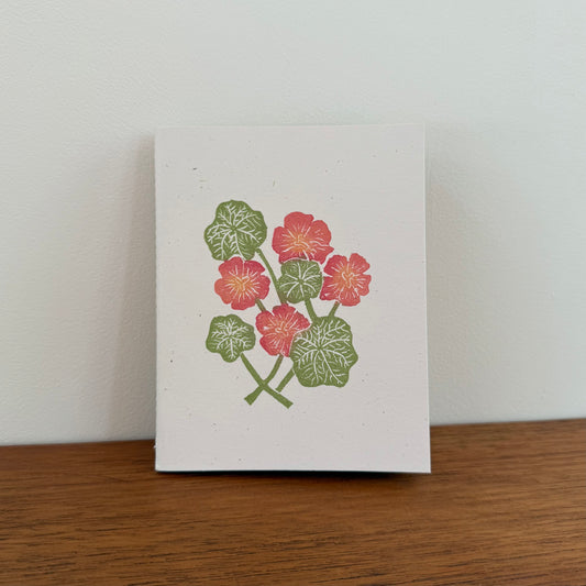 Handcrafted Notebook:  Nasturtium