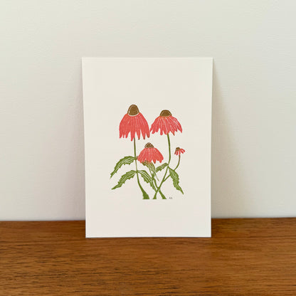 Echinacea - Original Linocut Print