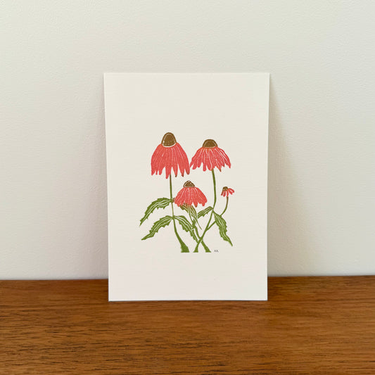 Echinacea - Original Linocut Print