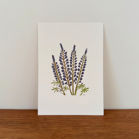 Lupine - Original Linocut Print