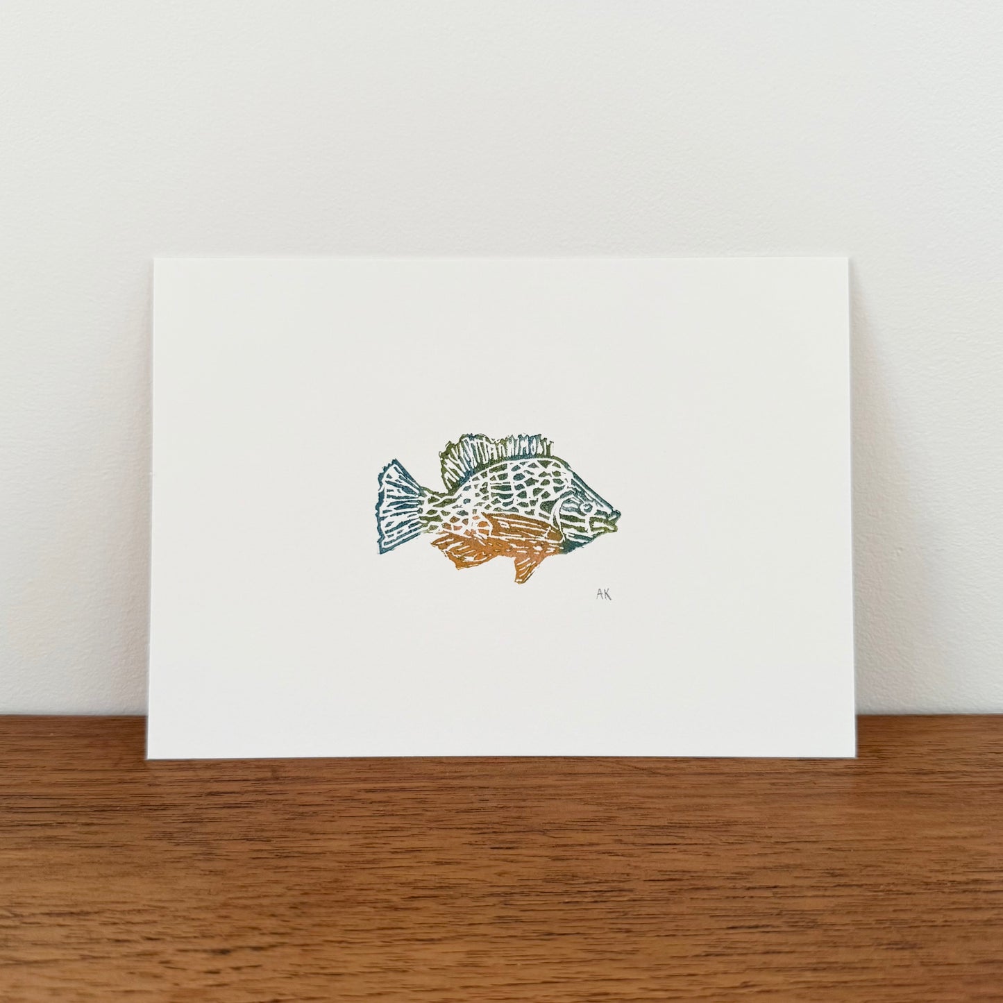 Pumpkinseed Sunfish - Original Linocut Print