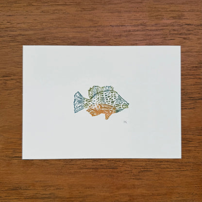 Pumpkinseed Sunfish - Original Linocut Print