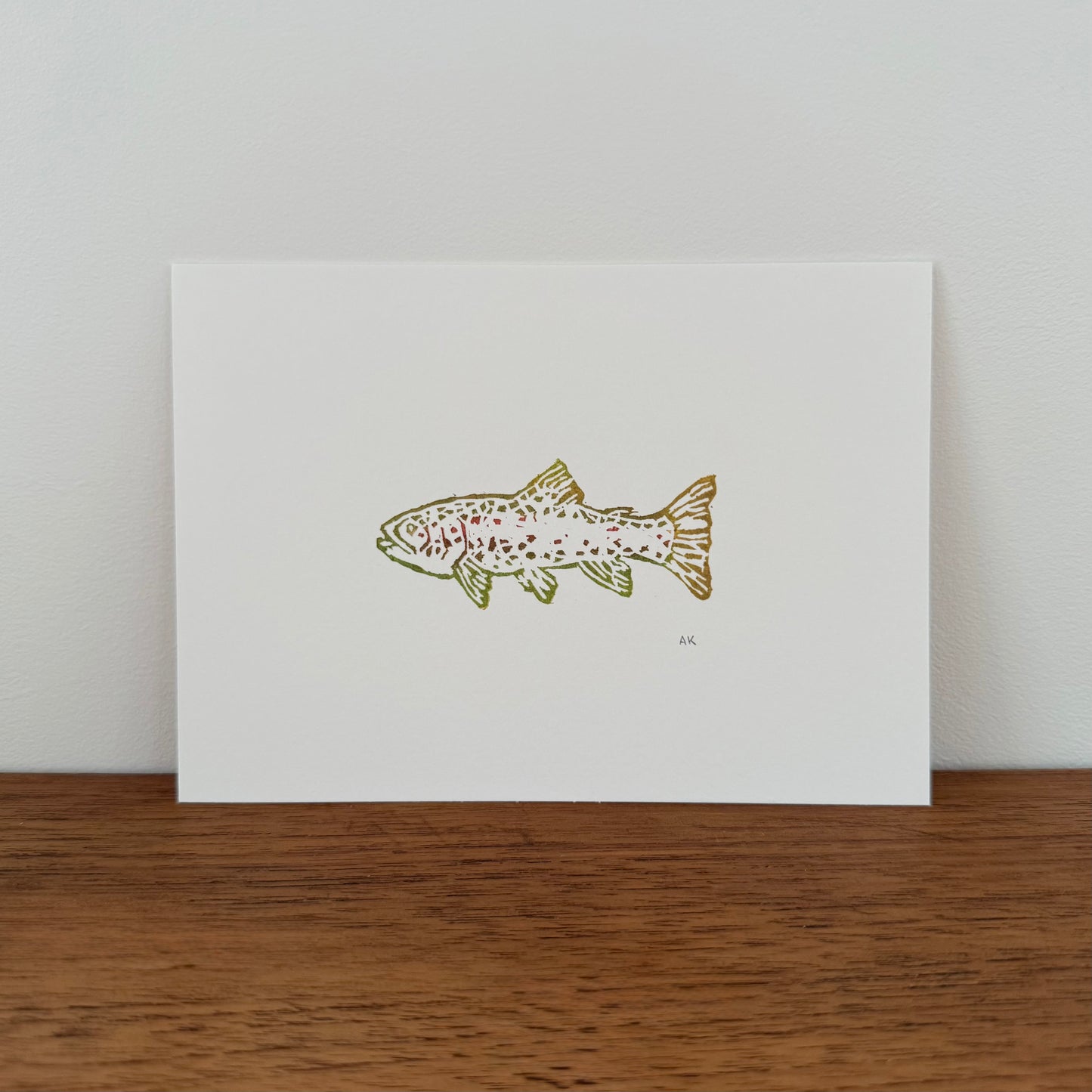 Trout - Original Linocut Print