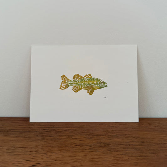 Bass - Original Linocut Print