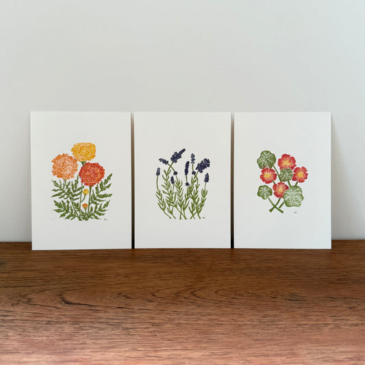 Veggie Companion 3-Print Bundle - Original Linocut Prints
