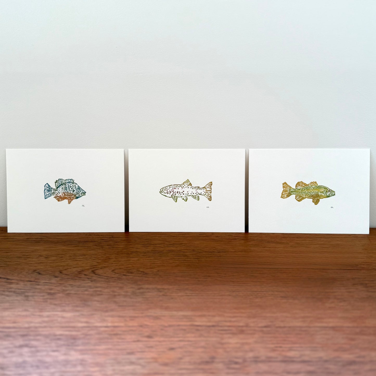 Gone Fishing 3-Print Bundle - Original Linocut Prints