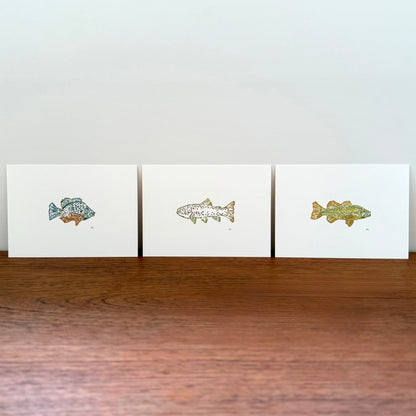 Gone Fishing 3-Print Bundle - Original Linocut Prints