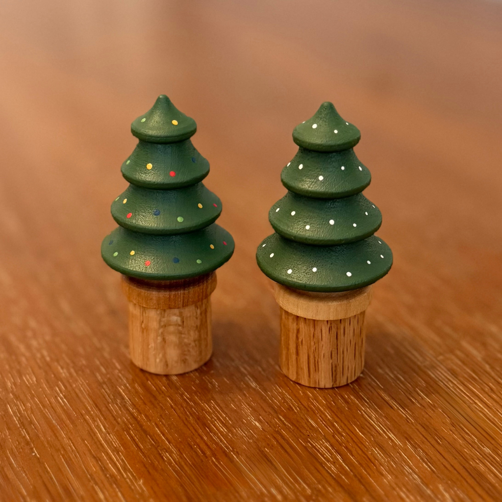 Large Douglas Fir Tic-Tac-Toe Board with Christmas Trees